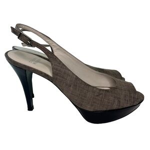 Stuart Weitzman Brown Platform Slingback Pump w/ 4” Heel Size 8 (#2079)